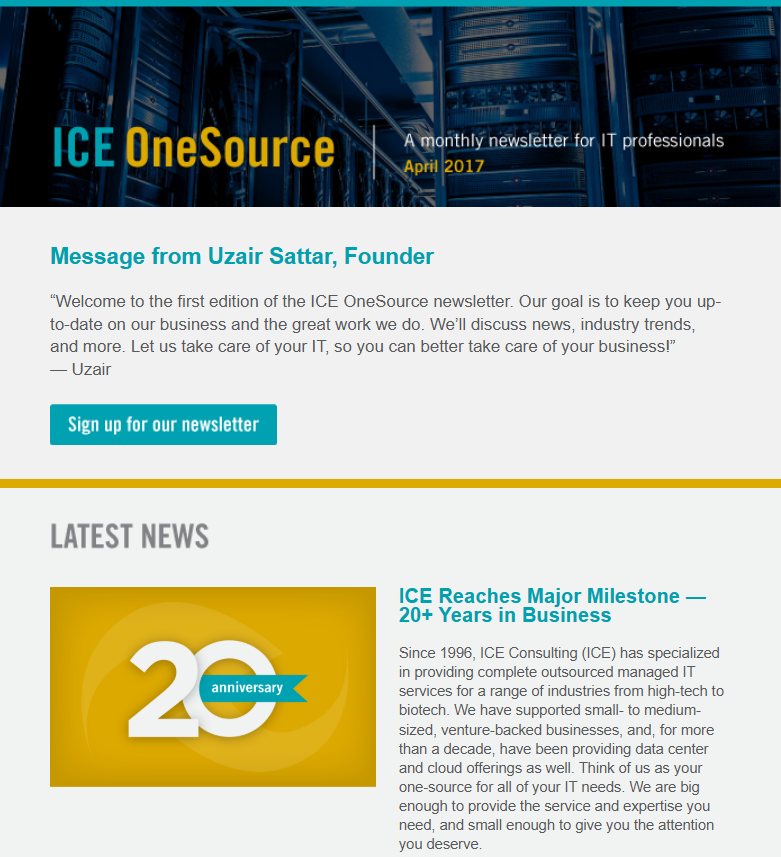 ICE Reaches Major Milestone — 20+ Years in Business